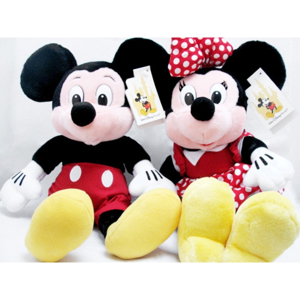 NEW Disney Mickey & Minnie Mouse 16 Inch Sitting Plush